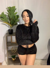 Load image into Gallery viewer, Black Teddy Shorts Set
