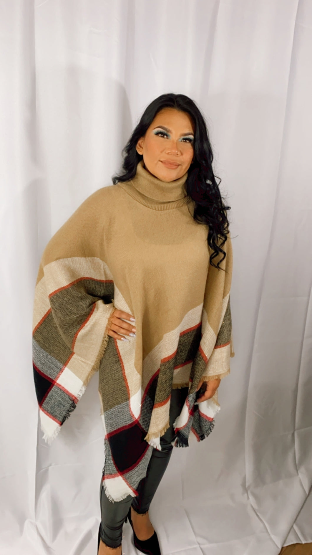 Inspired Poncho-Beige