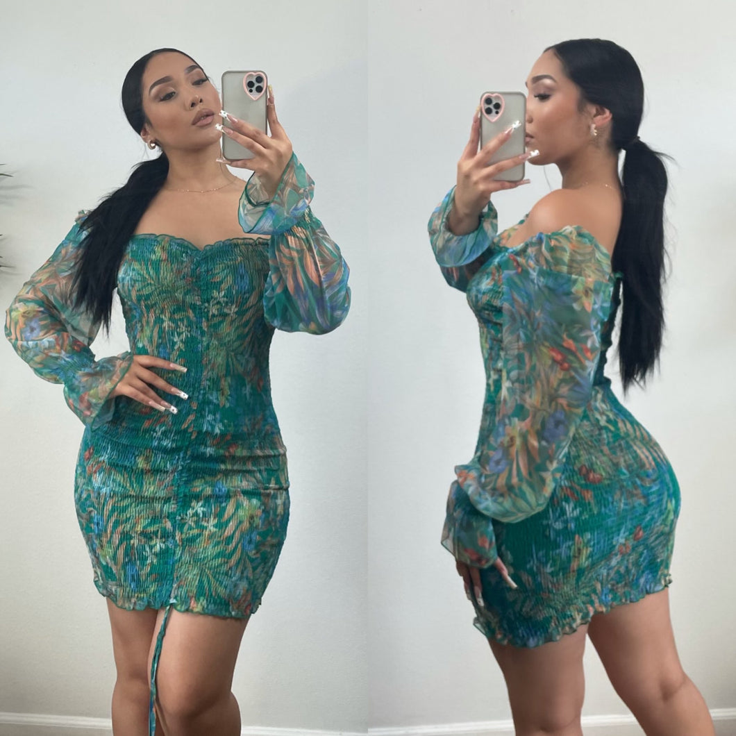 Jungle Flo Dress- Super Stretchy