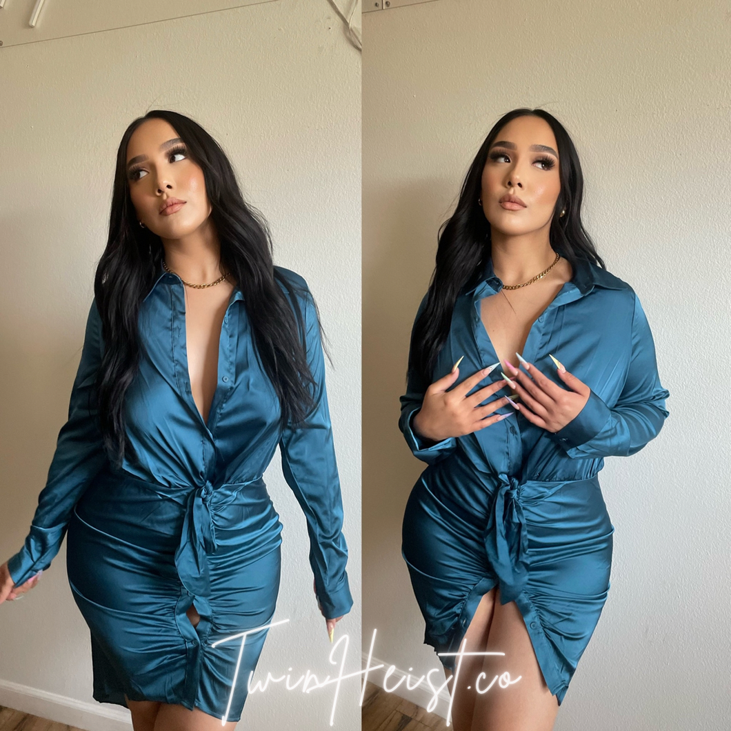 Silk In Teal Dress