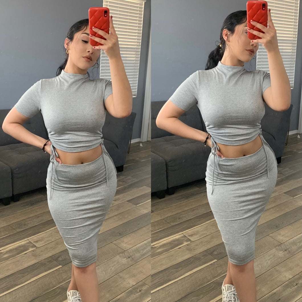 I'm a Softy- Skirt Set (Heather Gray)