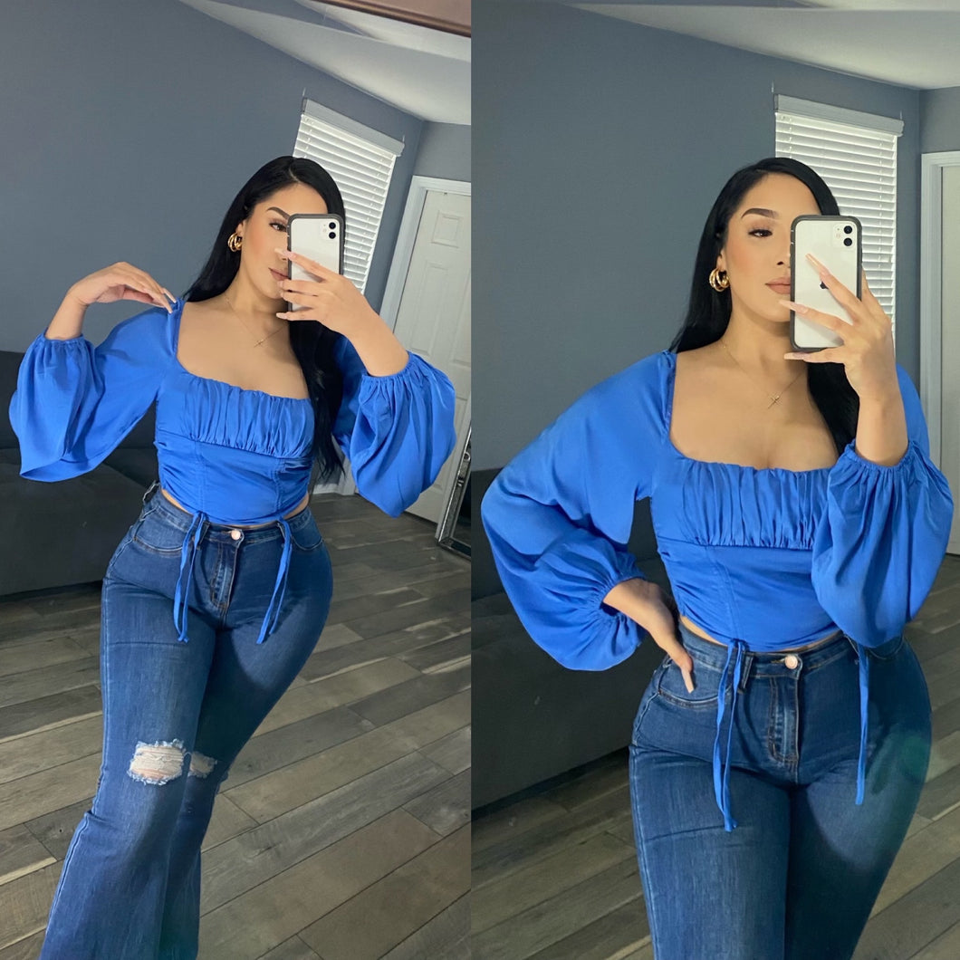 Suzette Crop - Blue